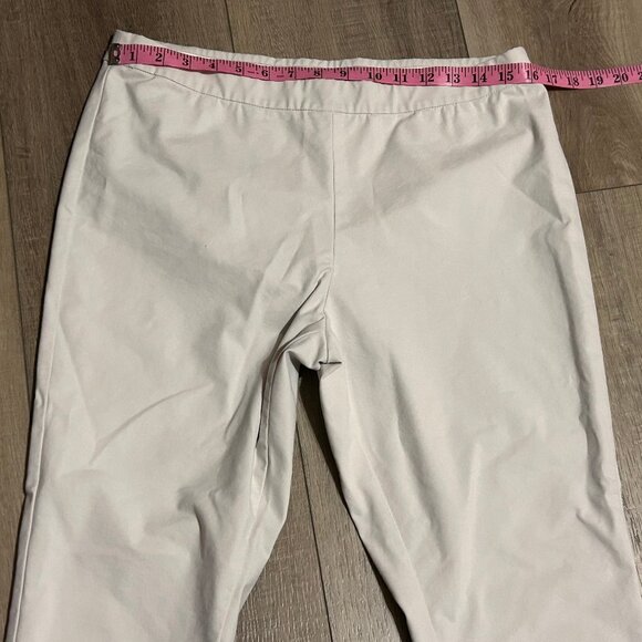 Lafayette 148 New York Murray Crop Slim Leg Pull-On Stone Color Pants Size Large - Picture 6 of 11